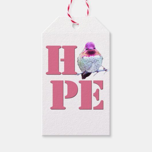 HOPE Pink Anna's Hummingbird Foto Geschenk Tag Geschenkanhänger (Vorderseite)
