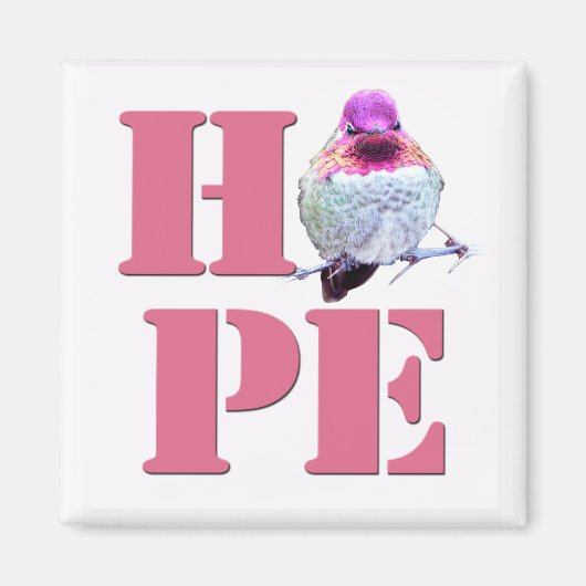 HOPE Pink Anna's Hummingbird Foto Magnet (Vorne)