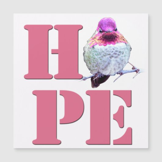 HOPE Pink Anna's Hummingbird Foto Magnetic Magnetkarte (Vorderseite)