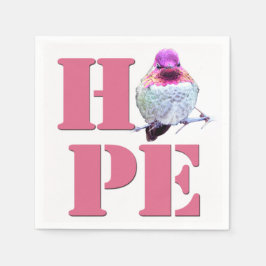 HOPE Pink Anna's Hummingbird Foto Napkin Serviette