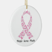 Hope Pink Awareness Ribbon Keramikornament (Rechts)
