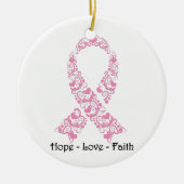 Hope Pink Awareness Ribbon Keramikornament (Vorne)