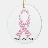 Hope Pink Awareness Ribbon Keramikornament (Links)