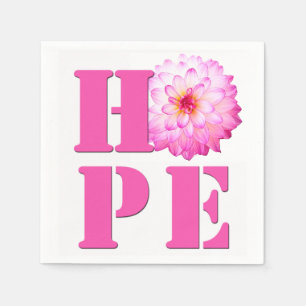 HOPE Pink Dahlia Blume Foto Cocktail Napkin Serviette
