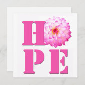HOPE Pink Dahlia Blume Foto Square Card Dankeskarte (Vorne/Hinten)