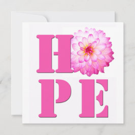 HOPE Pink Dahlia Blume Foto Square Card Dankeskarte