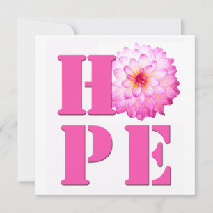 HOPE Pink Dahlia Blume Foto Square Card Dankeskarte