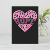 Hope Pink Heart Breast Cancer Awareness Save The Date (Stehend Vorderseite)