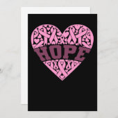 Hope Pink Heart Breast Cancer Awareness Save The Date (Vorne/Hinten)