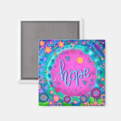Hope Pink Hübsch Fun Blume Moderne Inspirivity Magnet (Vorderseite/Rückseite)