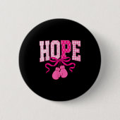 Hope Pink Ribbon Boxing Gloves Pink Brustkrebs Button (Vorderseite)