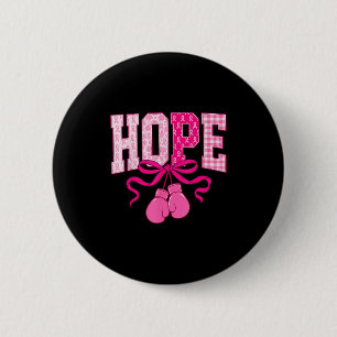 Hope Pink Ribbon Boxing Gloves Pink Brustkrebs Button