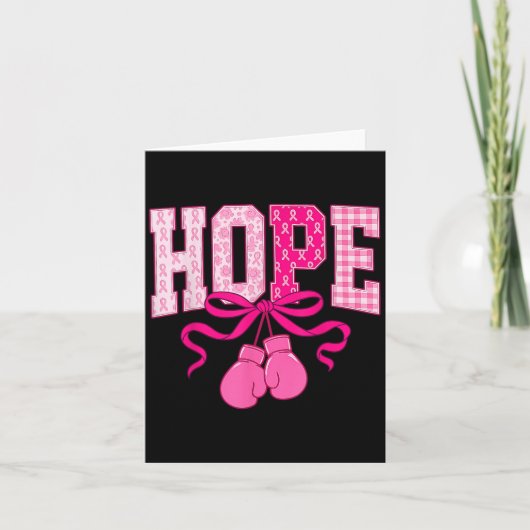 Hope Pink Ribbon Boxing Gloves Pink Brustkrebs Karte (Vorderseite)