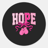 Hope Pink Ribbon Boxing Gloves Pink Brustkrebs Runder Aufkleber (Vorderseite)