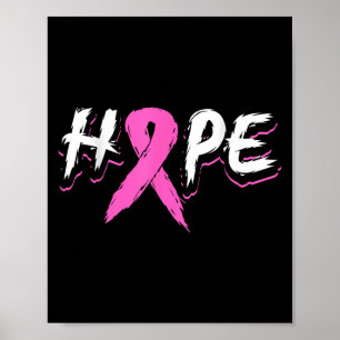 Hope Pink Ribbon Brustkrebs Bewusstsein Poster
