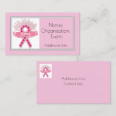 Hope Pink Ribbon Business Card Visitenkarte (Vorne/Hinten)