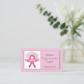 Hope Pink Ribbon Business Card Visitenkarte (Stehend Vorderseite)