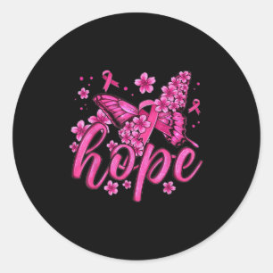 Hope Pink Ribbon Butterfly Brustkrebs Bewusstsein Runder Aufkleber