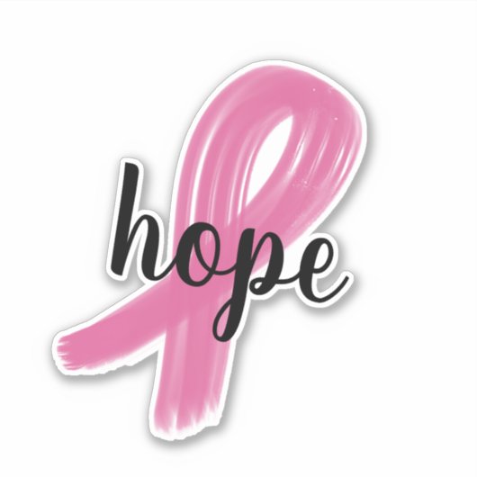 Hope Pink Ribbon Krebs Bewusstsein Vinyl Cut Stick Aufkleber (Vorderseite)