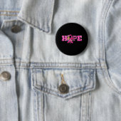 Hope Pink Ribbon Leopard Brustkrebs Bewusstsein W Button (Beispiel)