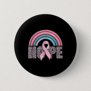 Hope Pink Ribbon Leopard Brustkrebs Bewusstsein W Button
