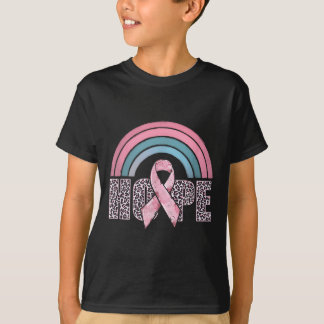 Hope Pink Ribbon Leopard Brustkrebs Bewusstsein W T-Shirt