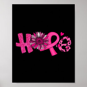 Hope Pink Ribbon Leopard Sonnenblumen Brustkrebs A Poster