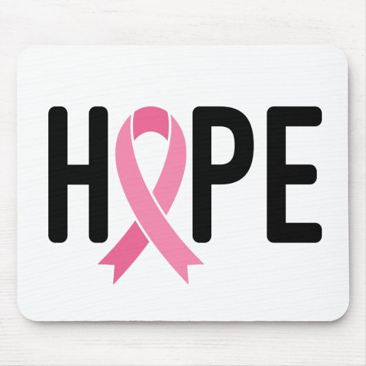 HOPE Pink Ribbon Survivor Kämpfen Brustkrebs Mousepad (Vorne)
