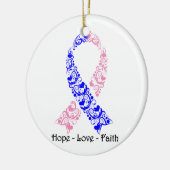 Hope Pink und Blue Awareness Ribbon Keramik Ornament (Links)