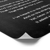 Hope Poem Black and White Poster (Ecke)