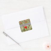 Hope Prayers Liebe Bereavement Card mit Mohn Quadratischer Aufkleber (Umschlag)