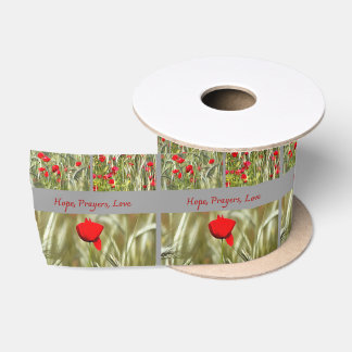Hope Prayers Liebe Bereavement Card mit Mohn Satinband