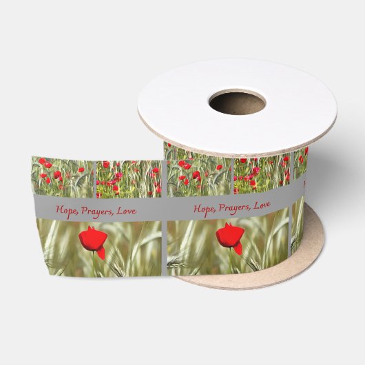 Hope Prayers Liebe Bereavement Card mit Mohn Satinband (Spule)