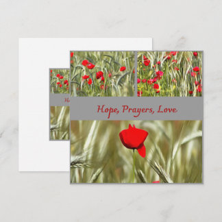 Hope Prayers Liebe Bereavement Card mit Mohn Save The Date