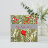 Hope Prayers Liebe Bereavement Card mit Mohn Save The Date (Stehend Vorderseite)