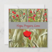 Hope Prayers Liebe Bereavement Card mit Mohn Save The Date (Vorderseite)