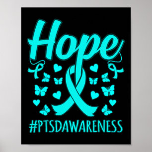 Hope Ptsd Stress Awareness Ribbon Unterstützung Gr Poster