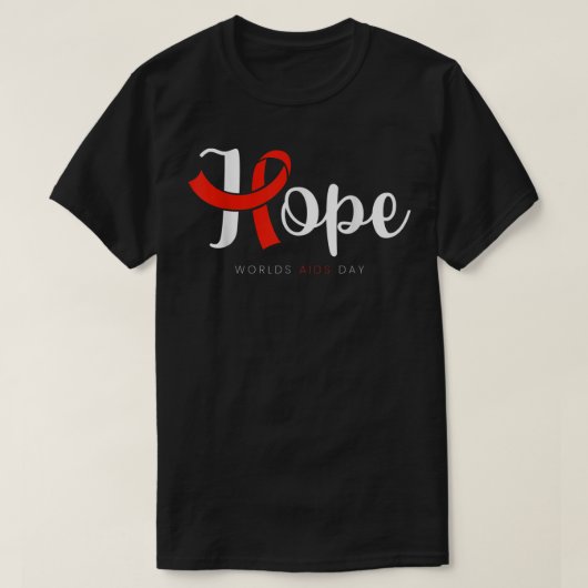 Hope Red Ribbon World AIDS Day HIV Disease Awarene T-Shirt (Design vorne)