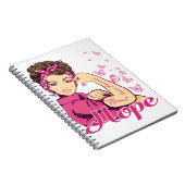 Hope Rosie Riveter Brustkrebs Bewusstsein Notizblock (Rechte Seite)