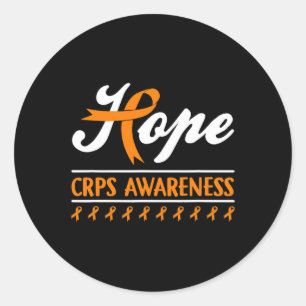 Hope Rsd Crps Awareness Month Orange Ribbon Supple Runder Aufkleber