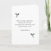 Hope Ruby-throated Hummingbirds Karte (Vorderseite)