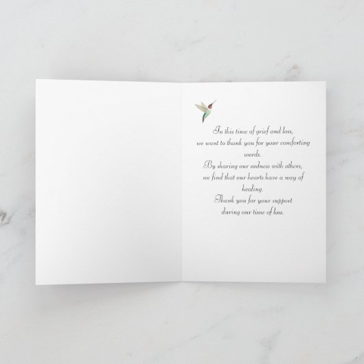 Hope Ruby-throated Hummingbirds Karte (Innenseite)