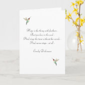 Hope Ruby-throated Hummingbirds Karte (Gelbe Blume)