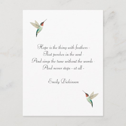 Hope Ruby-throated Hummingbirds Postcard Postkarte (Vorderseite)