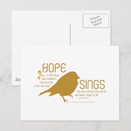 Hope Sings Gold Postkarte (Vorne/Hinten)
