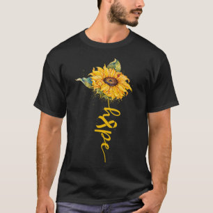 Hope Sonnenblume Gelbes Band Kinderkrebs Preis T-Shirt