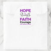 Hope Strength Faith Cure Purple Pancreatic Cancer Runder Aufkleber (Tasche)