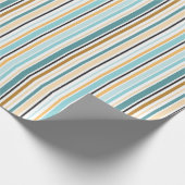 Hope Strip Gold Türkis Wrapping Paper Geschenkpapier (Ecke)