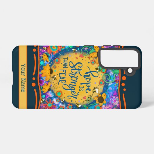 Hope Stronger als Angst Inspiration Samsung Fall Samsung Galaxy Hülle (Rückseite (Horizontal))