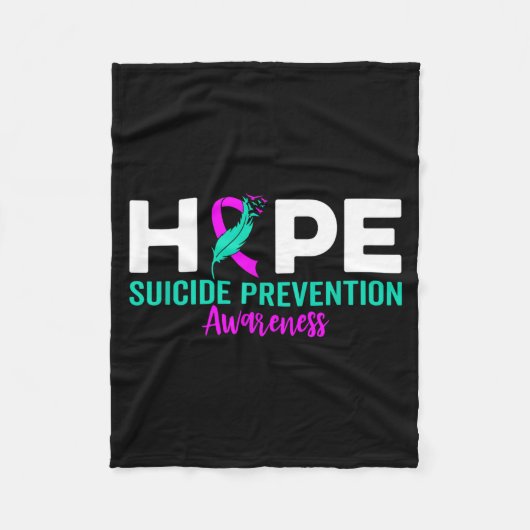 Hope Suicide Prevention Ribbon Depression Suicide Fleecedecke (Vorderseite)